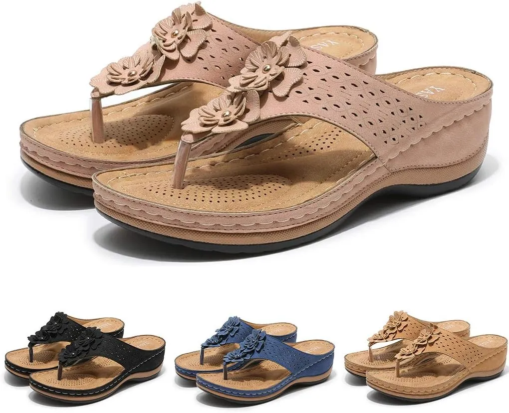 Gibobby Sandals for Women Wide Width,2019 Summer Comfy Platforms Sandal Shoes Beach Holllow Shoe Casual Flip Flops Slippers