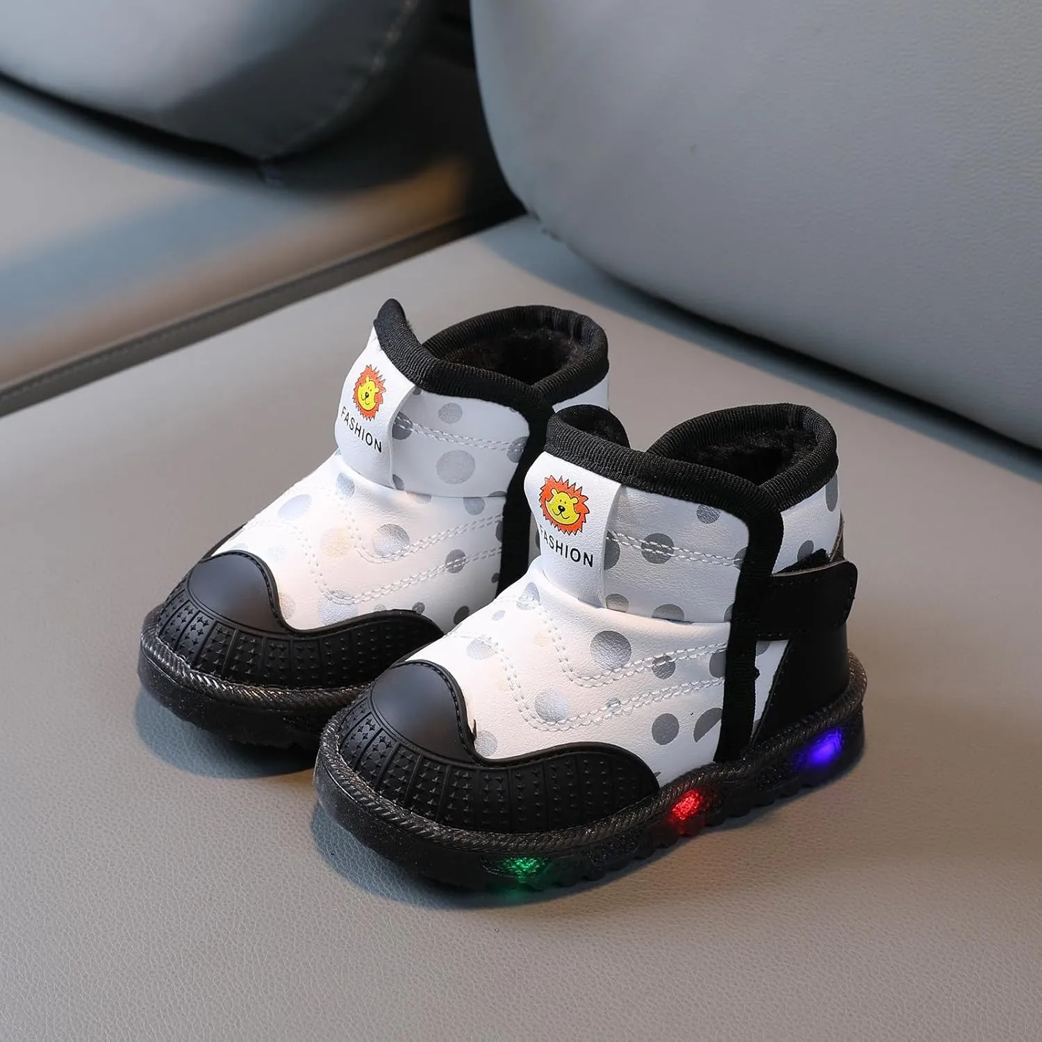 Girls Boys Led Snow Boots Outdoor Anti Slip Luminous Cotton Warm Ankle Winter Casual Shoes Toddler/Little Kid