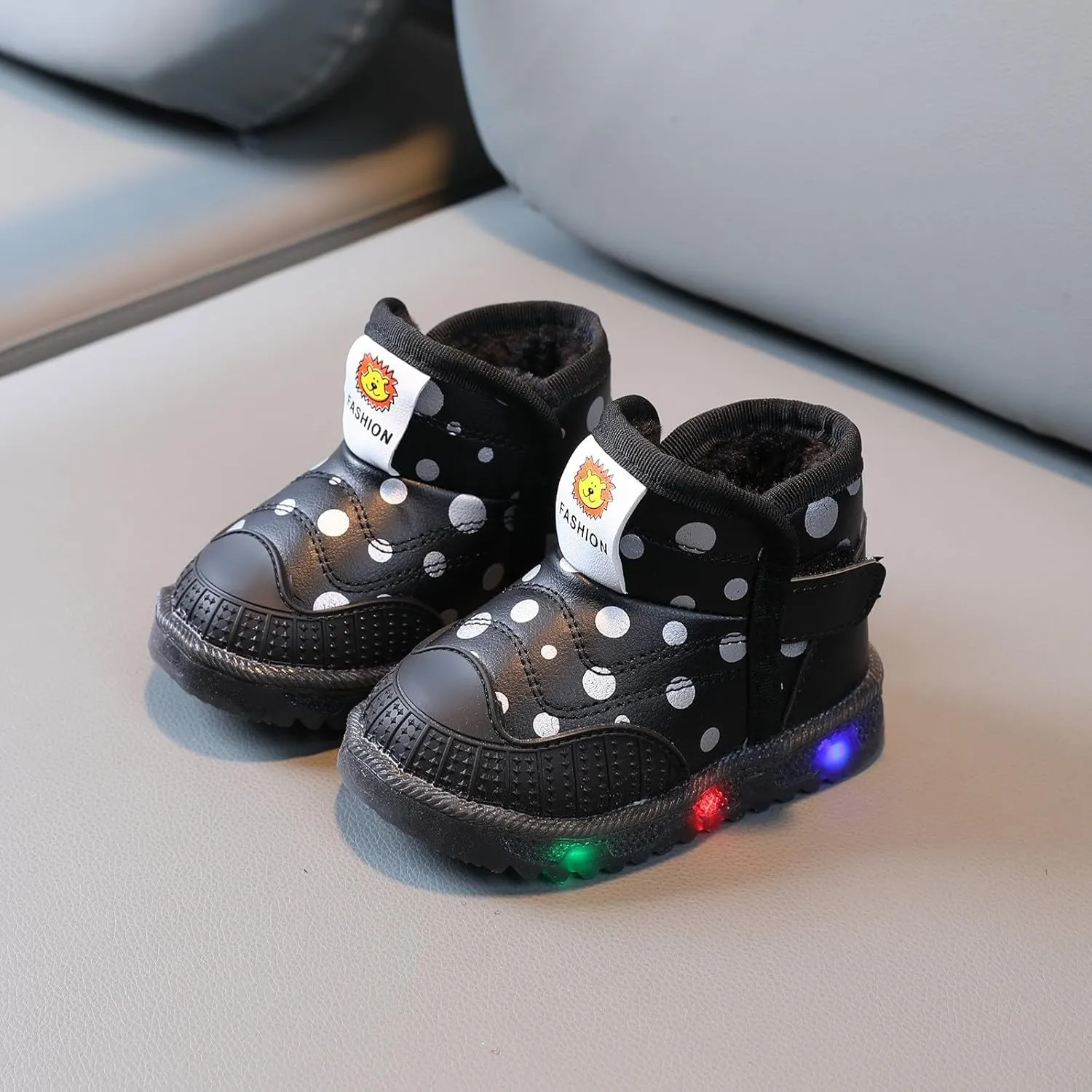 Girls Boys Led Snow Boots Outdoor Anti Slip Luminous Cotton Warm Ankle Winter Casual Shoes Toddler/Little Kid