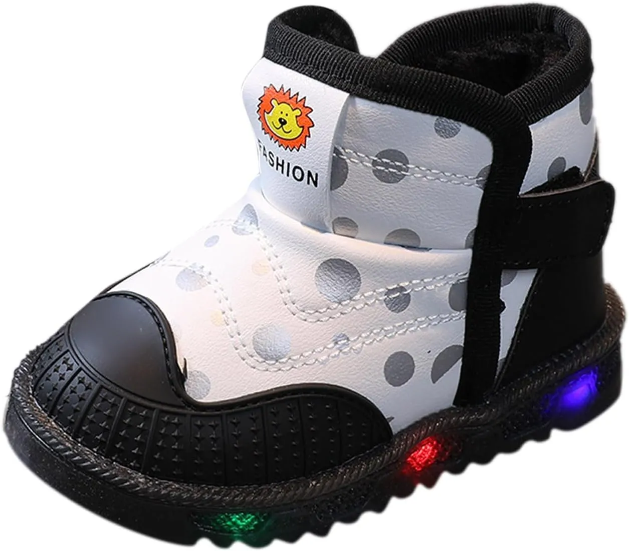 Girls Boys Led Snow Boots Outdoor Anti Slip Luminous Cotton Warm Ankle Winter Casual Shoes Toddler/Little Kid