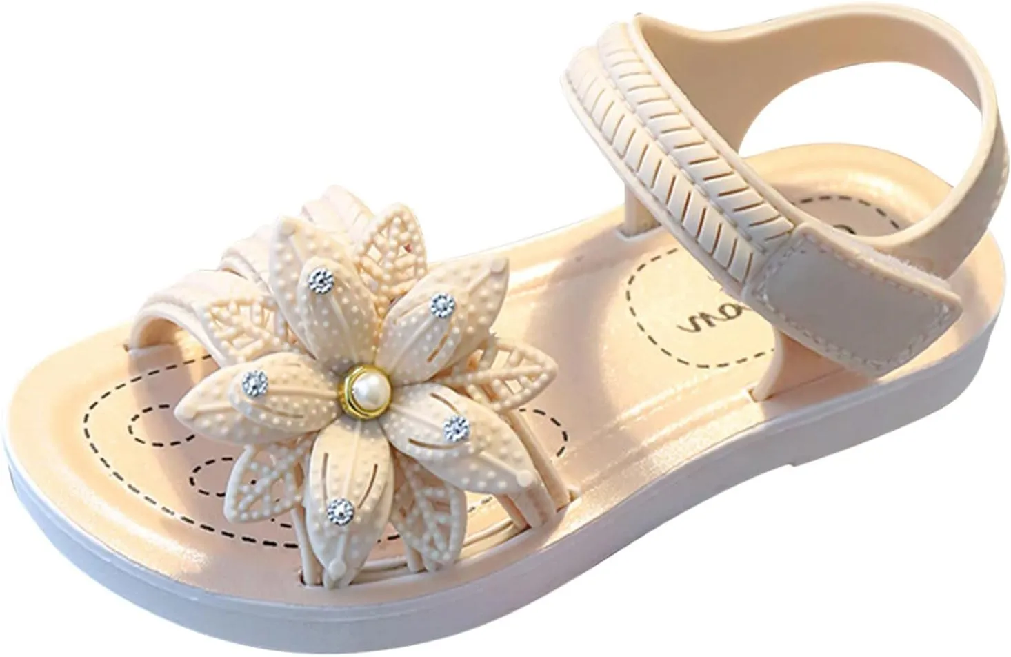 Girls Flower Open Toe Princess Sandals Foam Sole Soft Dress Shoes Baby Kids Summer Casual Slip On Dance Loafers Fashion