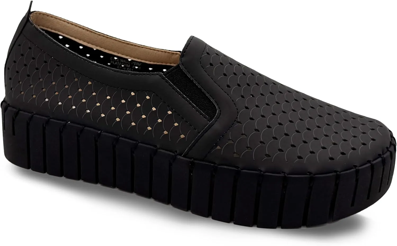 Glolily Elle Platform Perf Women's Comfort Sneakers - Orthotic Lightweight & Flexible Walking Shoes with Arch Support, Comfortable Casual Fashion Shoes for Women