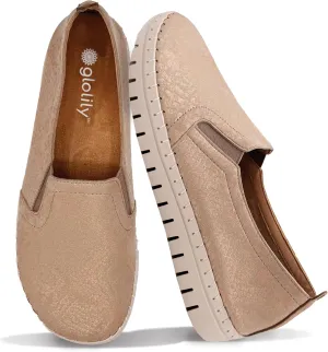 Glolily Elle Slip-On Women's Comfort Sneakers - Orthotic Lightweight & Flexible Walking Shoes with Arch Support, Comfortable Casual Fashion Shoes for Women