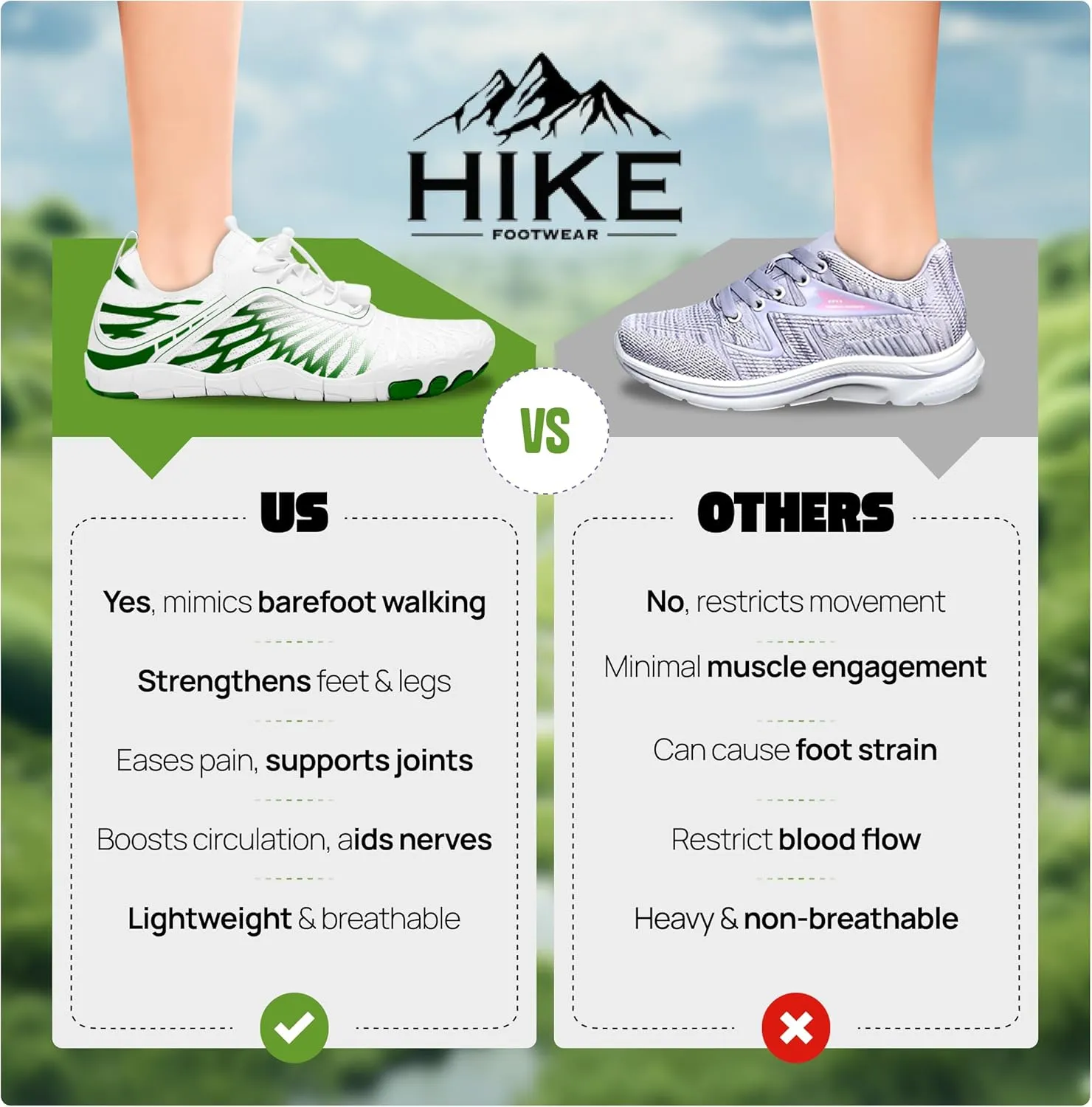 HF Signature Healthy & Non-Slip Breathable Barefoot Shoes, Flexible Lightweight Daily Wear Walking Shoes Unisex