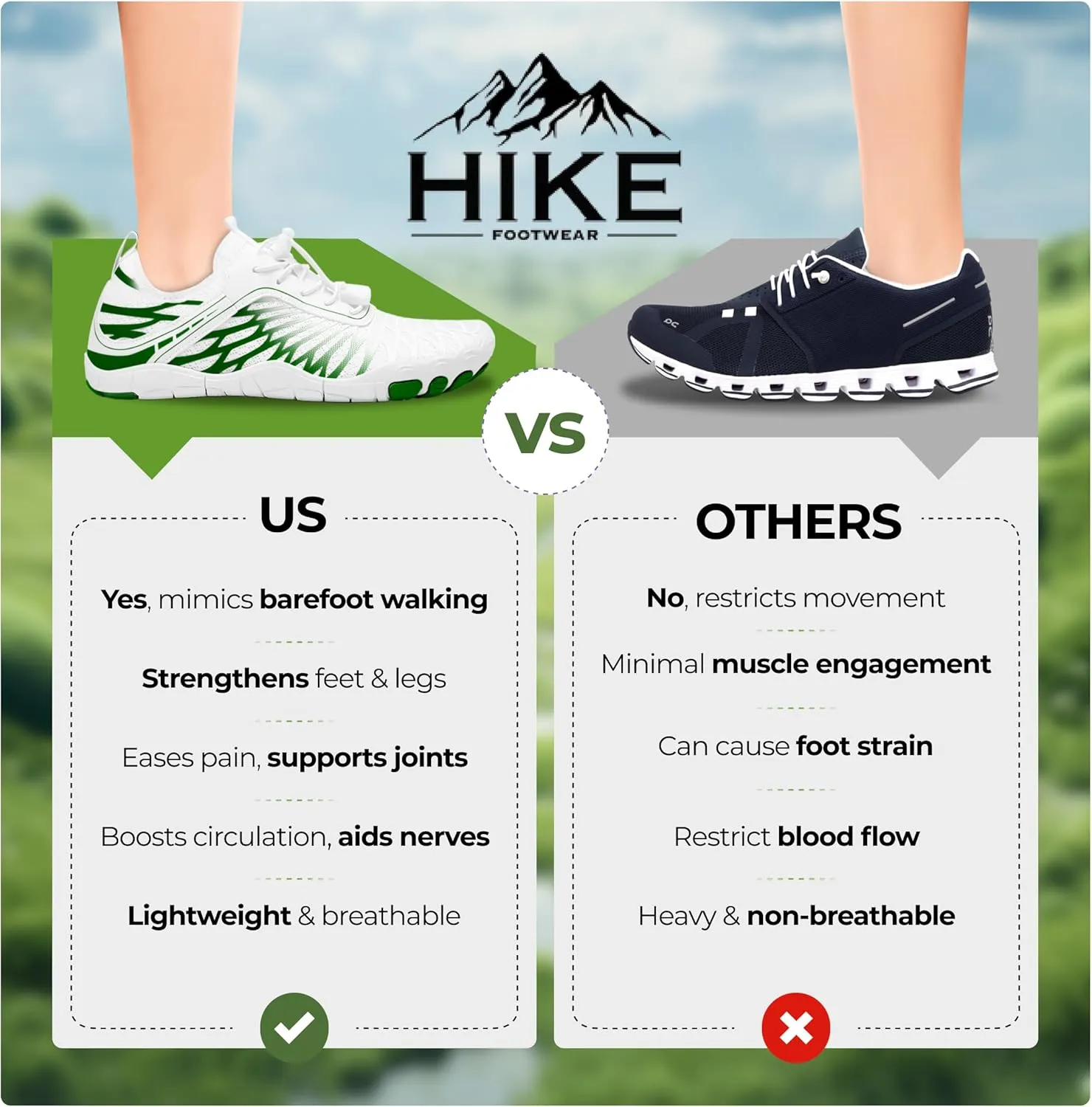 HF Signature Healthy & Non-Slip Breathable Barefoot Shoes, Flexible Lightweight Daily Wear Walking Shoes Unisex