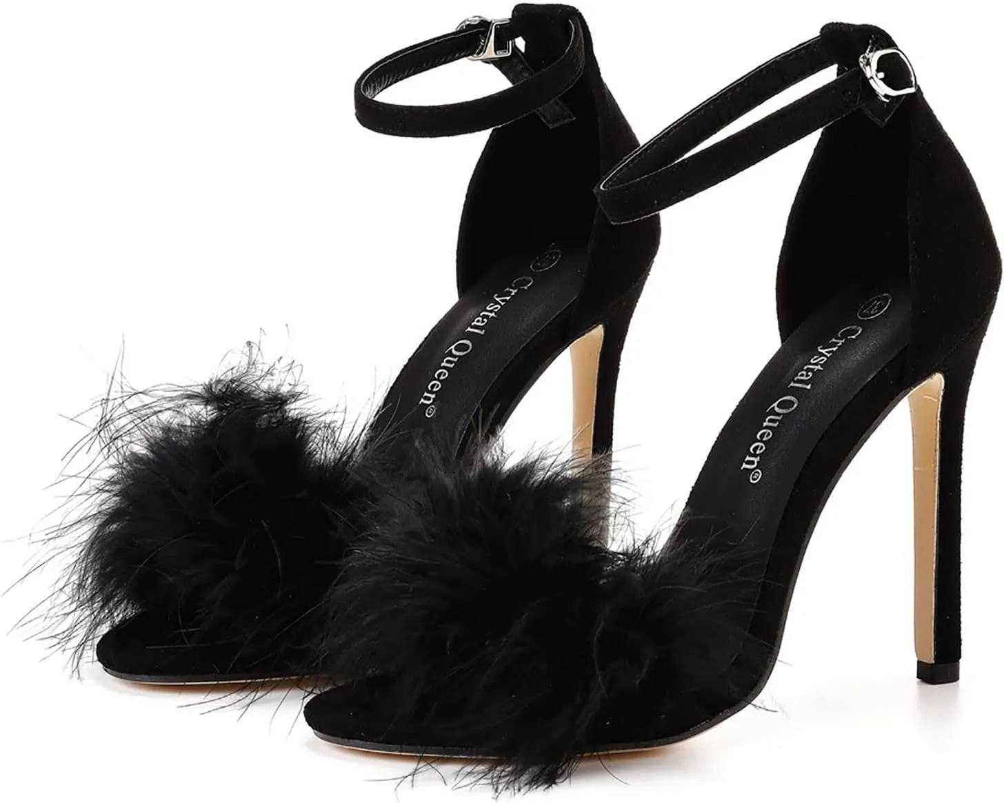 High Heels for Women Open Toe Sandals for Women 2025 Summer Dress Shoes Stiletto Heeled Sandals with Ankle Strap