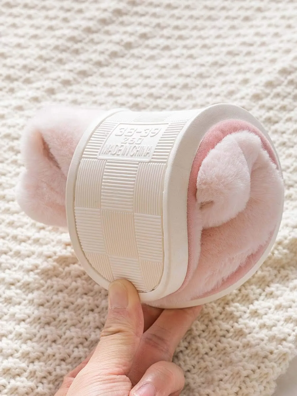 Hopelong Women's Cute Rabbit Ears Plush House Slippers - Non-Slip Fluffy Indoor Warm Animal Slippers