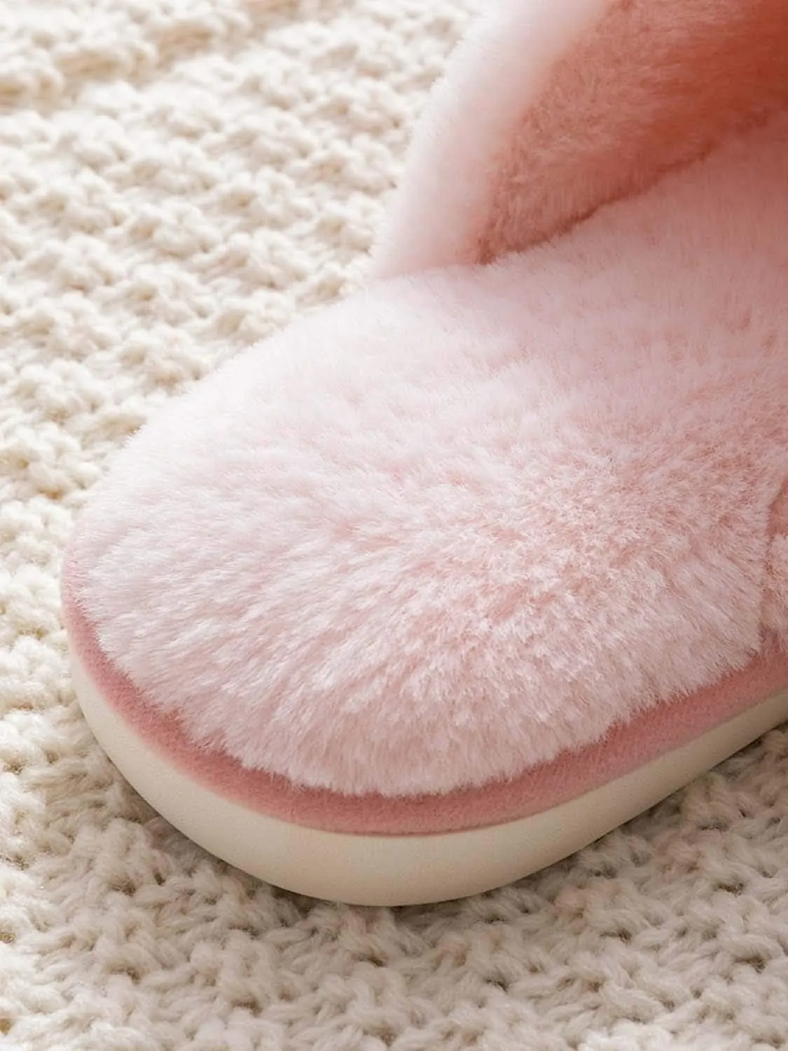 Hopelong Women's Cute Rabbit Ears Plush House Slippers - Non-Slip Fluffy Indoor Warm Animal Slippers