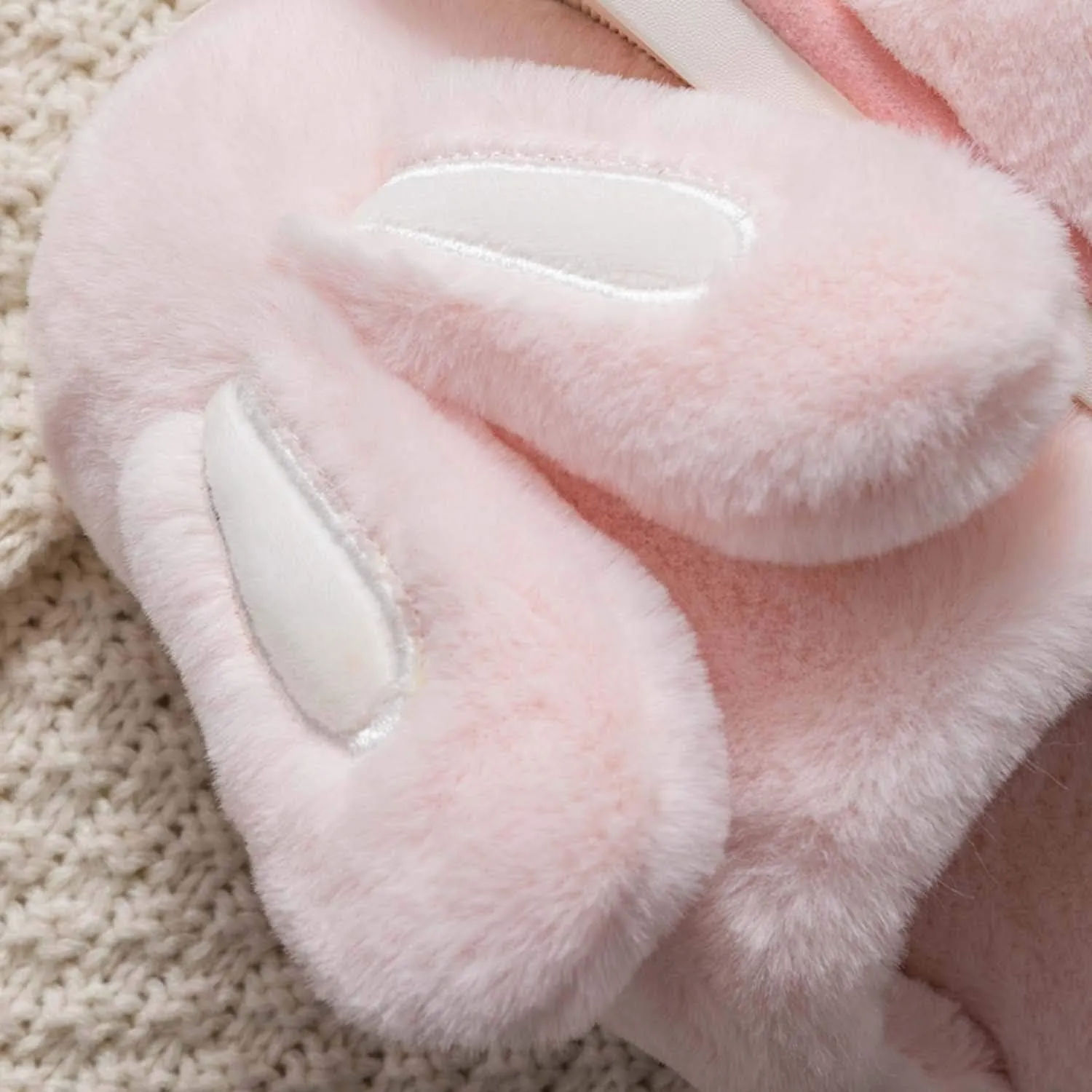 Hopelong Women's Cute Rabbit Ears Plush House Slippers - Non-Slip Fluffy Indoor Warm Animal Slippers
