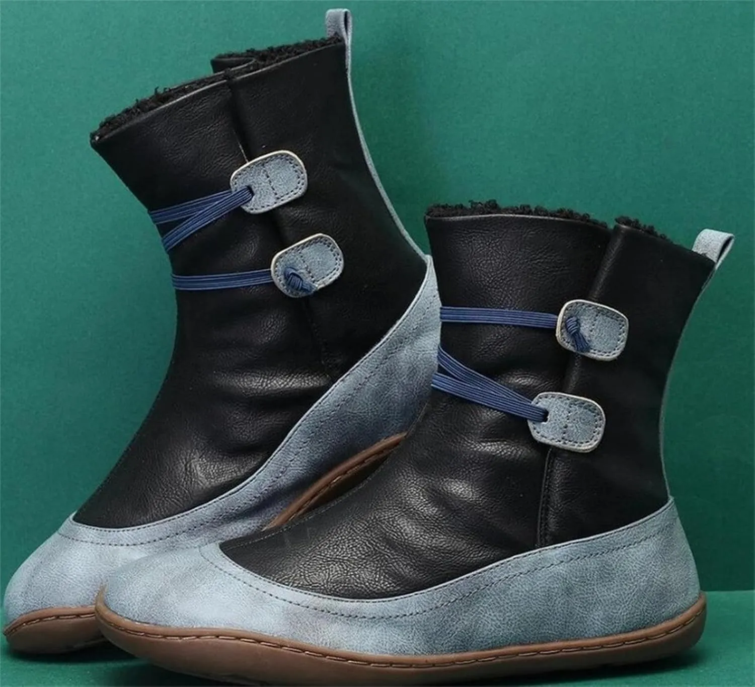 Ladmiple Snow Boots For Women Cute High Top Winter Shoes with Fur Lined Warm Slip On Ankle Booties Mid Calf Walking Shoes