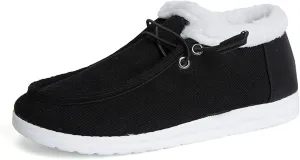 Ladmiple Winter Boots For Women Fashion Casual Slip-on Warm Loafers Shoes Faux Fur-Lined Comfortable Snow Ankle Booties