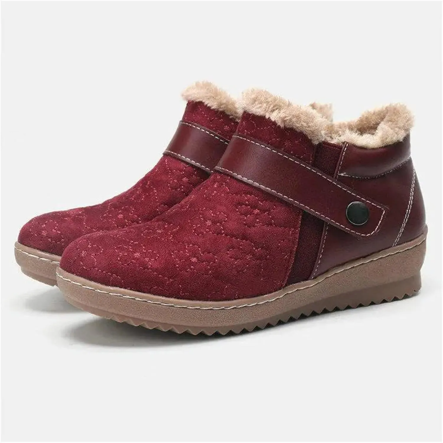 Ladmiple Winter Boots For Women Fashion Snow Boots Classic Faux Fur Lined Slip On Ankle Booties Casual Warm Walking Shoes