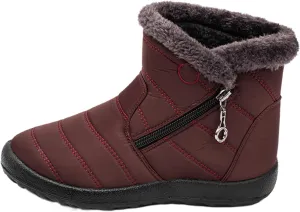 Ladmiple Winter Boots For Women Waterproof Snow Cute Ankle Booties Warm Comfortable Slip On Fur Lined Outdoor Shoes