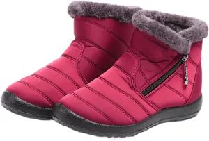 Ladmiple Winter Boots For Women Waterproof Snow Non Slip Warm Fur Lined Ankle Booties Outdoor Comfortable Walking Shoes