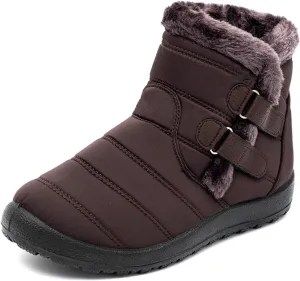 Ladmiple Winter Boots For Women Waterproof Snow Wide Width Fur Lined Warm Slip On Comfortable Outdoor Anti Slip Ankle Booties