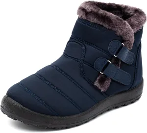 Ladmiple Winter Boots For Women Waterproof Snow Wide Width Fur Lined Warm Slip On Comfortable Outdoor Anti Slip Ankle Booties