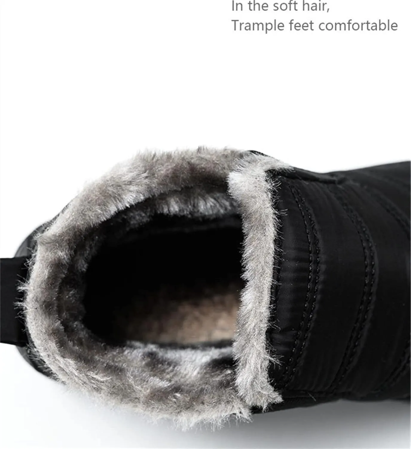 Ladmiple Winter Boots For Women Waterproof Snow Wide Width Fur Lining Comfortable Slip On Outdoor Warm Ankle Booties