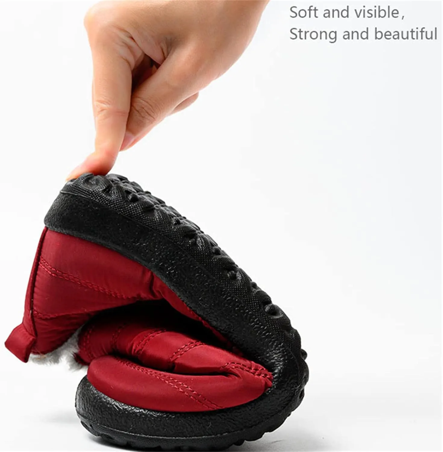 Ladmiple Winter Boots For Women Waterproof Snow Wide Width Fur Lining Comfortable Slip On Outdoor Warm Ankle Booties