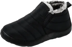 Ladmiple Winter Boots For Women Waterproof Snow Wide Width Fur Lining Comfortable Slip On Outdoor Warm Ankle Booties