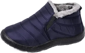 Ladmiple Winter Boots For Women Waterproof Snow Wide Width Warm Ankle Booties Comfortable Slip On Fur Lined Outdoor Shoes