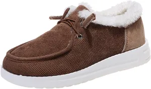 Ladmiple Winter Boots For Women With Fur Lined Snow Boots Warm Slip On Ankle Booties Comfortable Anti Slip Walking Shoes