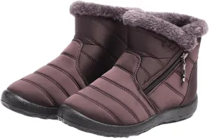 Lausiuoe Snow Boots For Women Waterproof Insulated Wide Width Fur Lined Winter Ankle Booties Outdoor Comfortable Shoes
