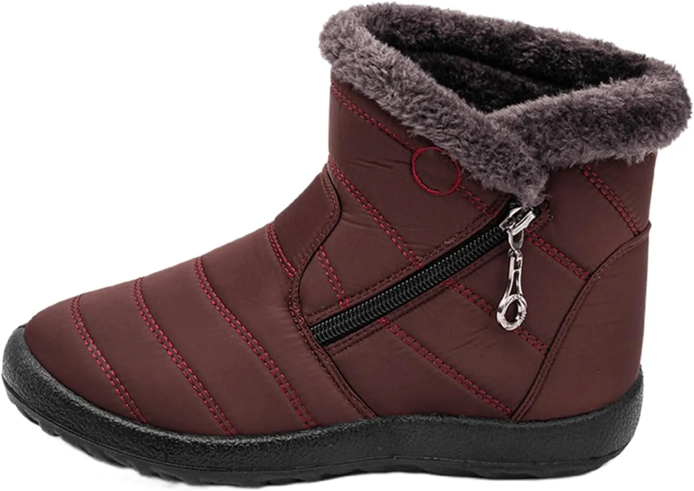 Lausiuoe Snow Boots For Women Waterproof Insulated Wide Width Fur Lined Winter Ankle Booties Outdoor Comfortable Shoes