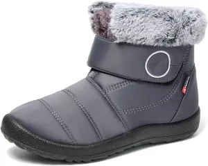 Lausiuoe Snow Boots For Women Waterproof Insulated Wide Width Winter Ankle Booties Warm Fur Lined Outdoor Walking Shoes