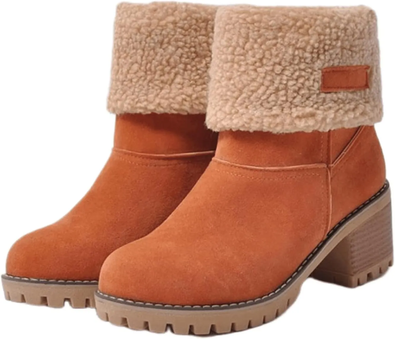 Lausiuoe Winter Boots For Women Fashion 2022 Women's Cotton Warm Fur Lined Snow Flat Cute Platform Booties Fuzzy Outdoor Shoes
