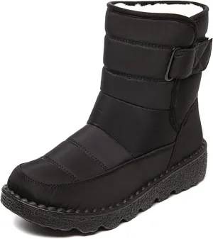 Lausiuoe Winter Boots For Women Waterproof Snow Non Slip Warm Fur Lined Anti-Slip Ankle Booties Outdoor Walking Shoes