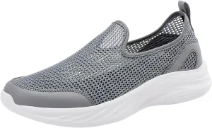 Lightweight Diabetic Shoes for Men Lightweight Breathable Walking Shoe Gym Tennis Soft Flat Soled Elderly Shoes