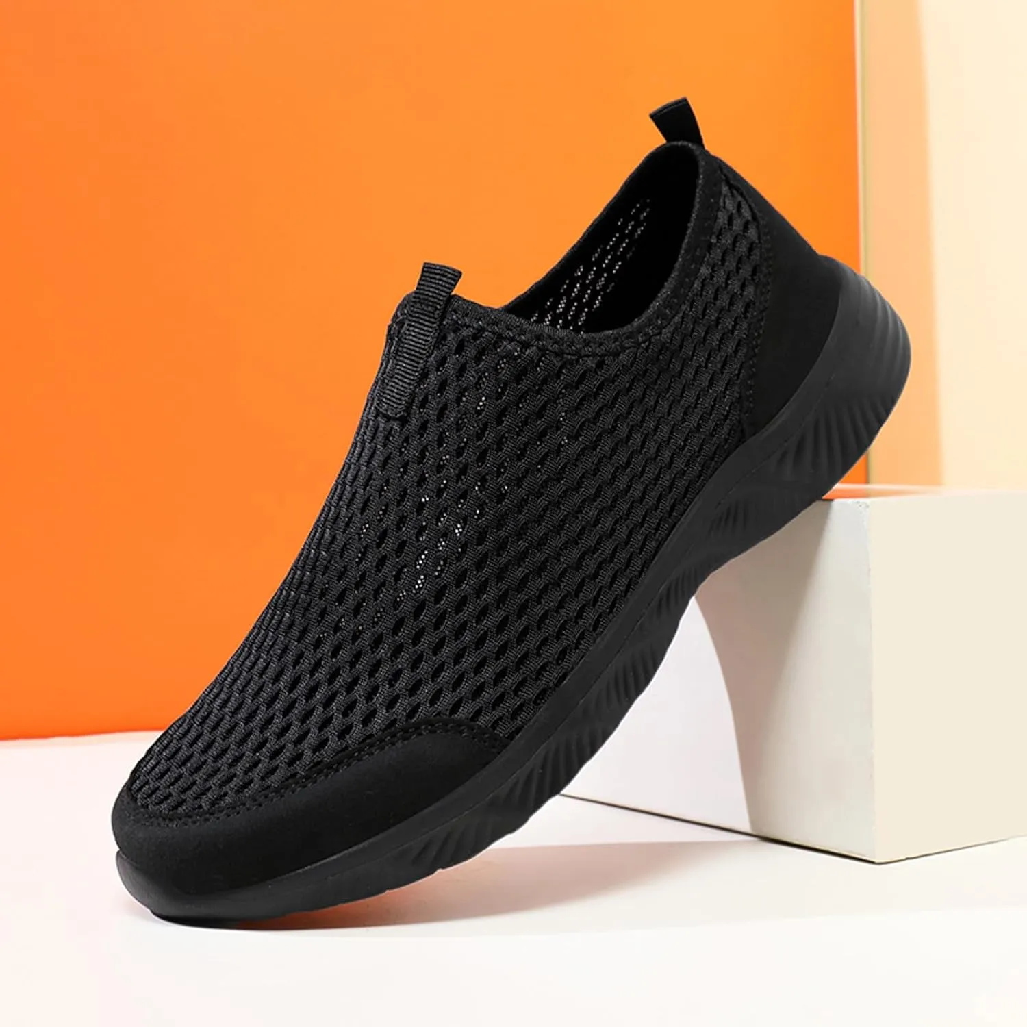 Lightweight Non Slip Sneakers for Men Comfortable Lightweight Casual Walking Shoe Soft Flat Soled Elderly Shoes