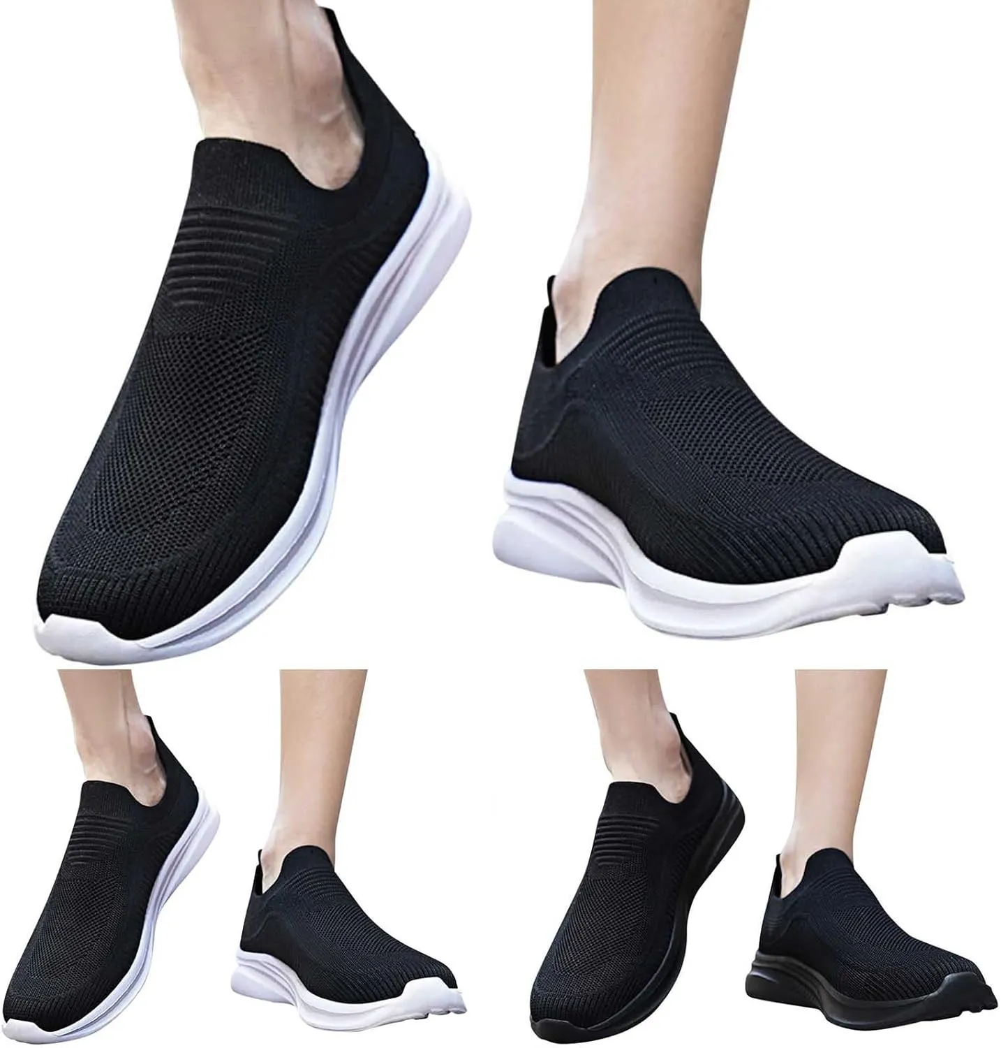 Lightweight Work Shoes for Men Comfortable Breathable Stretch Canvas Slip On Sneaker Lightweight Barefoot Shoes