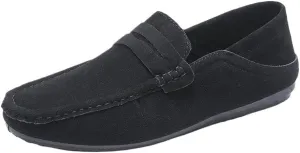 Loafers for Men PU Leather Loafers Flexible Flat Heel Casual Non-Slip Work Shoes