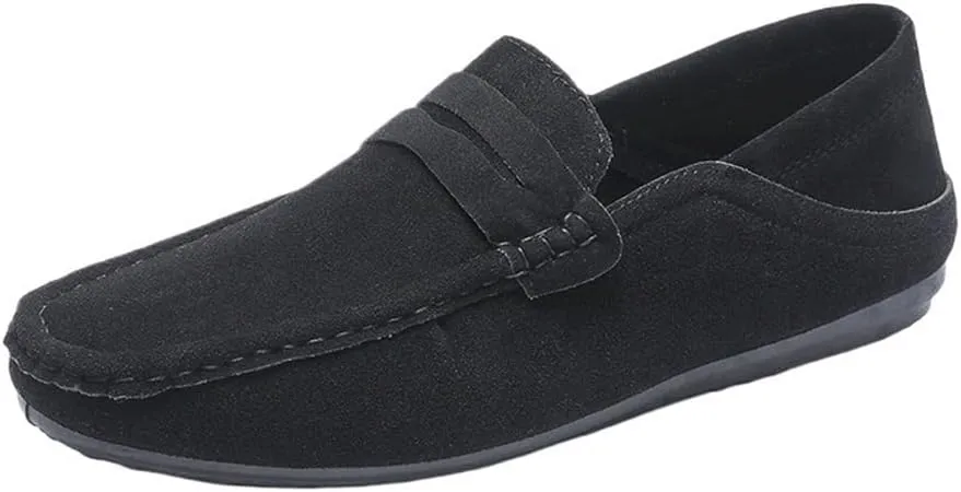 Loafers for Men PU Leather Loafers Flexible Flat Heel Casual Non-Slip Work Shoes