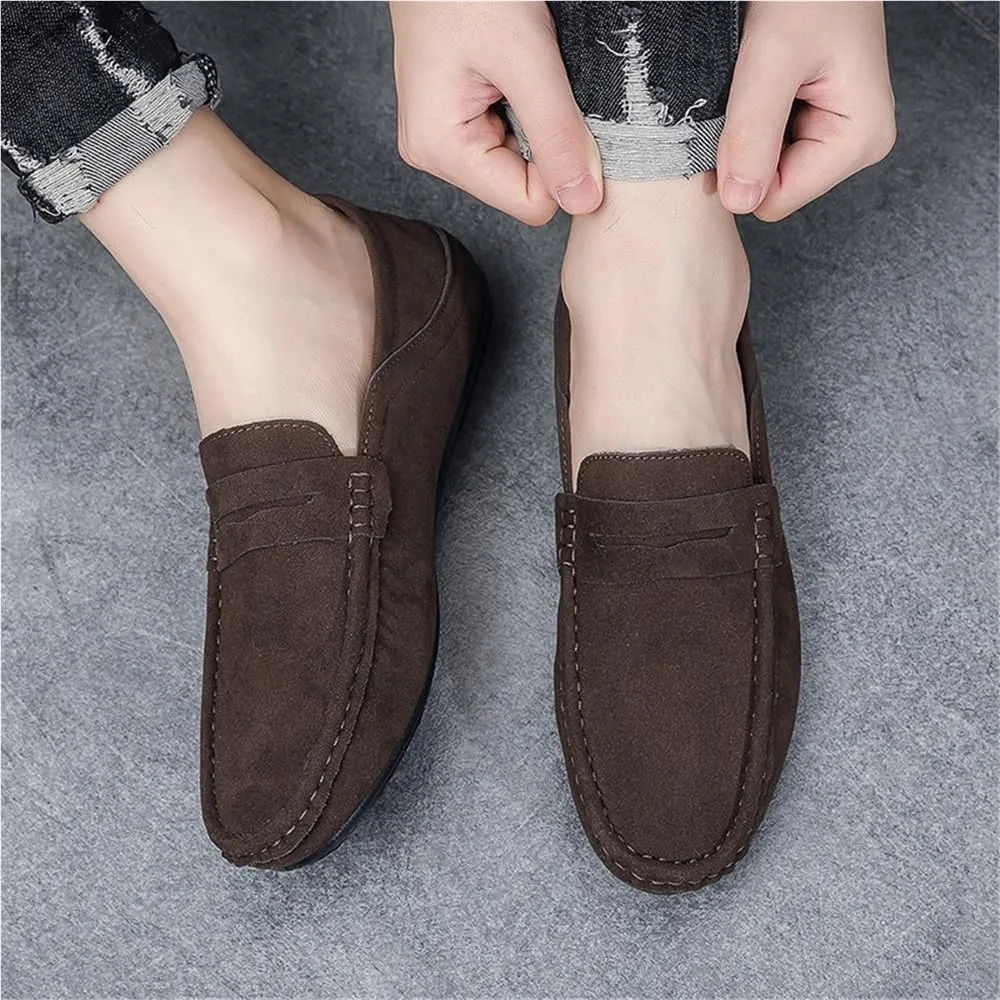 Loafers for Men PU Leather Loafers Flexible Flat Heel Casual Non-Slip Work Shoes