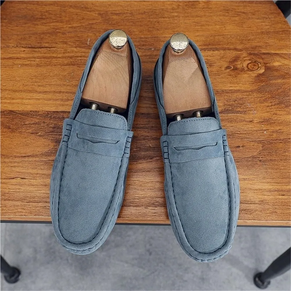 Loafers for Men PU Leather Loafers Flexible Flat Heel Casual Non-Slip Work Shoes