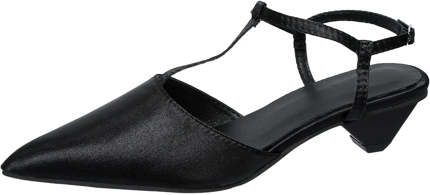 Low Heels for Women Closed Pointed Toe Dress Pumps Shoes Slingback Heel Vacation Sandals Comfortable Low Heeled Sandals