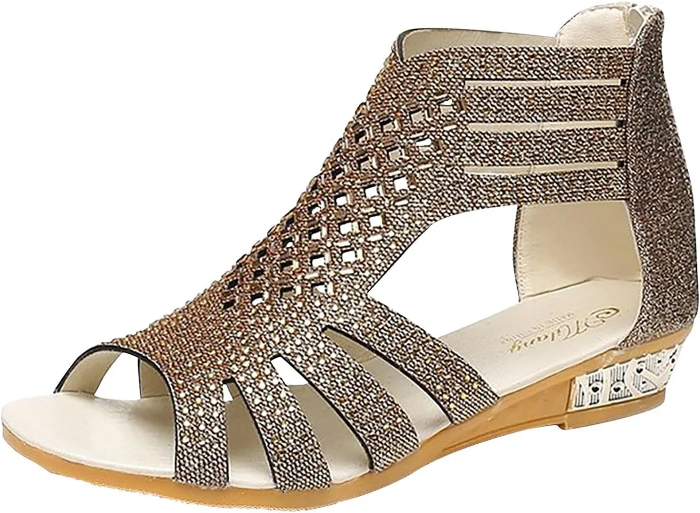 Masbird Wedge Sandals for Women Casual Summer Womens Sandals Wedges Platform High Ankle Strappy Open Toe Summer Beach Sandals