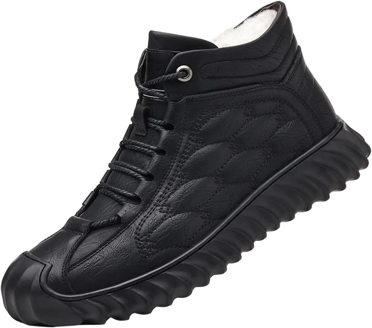 Men Work Boots with Zipper Hiking Sneakers Warm Fur Lined Workout Shoes for Women Comfortable Waterproof Outdoor Work Botas Lightweight Hike Grounded Footwear