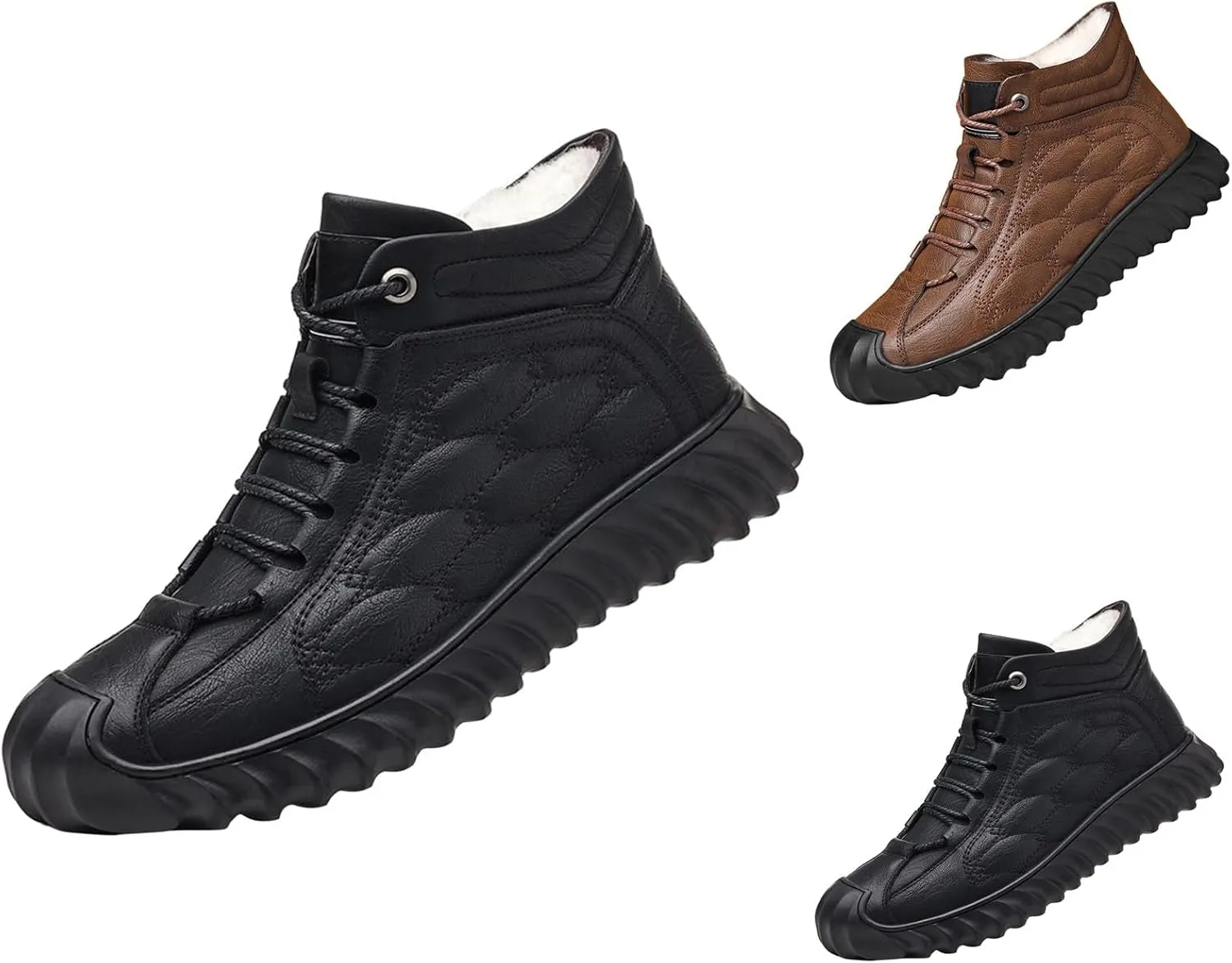 Men Work Boots with Zipper Hiking Sneakers Warm Fur Lined Workout Shoes for Women Comfortable Waterproof Outdoor Work Botas Lightweight Hike Grounded Footwear