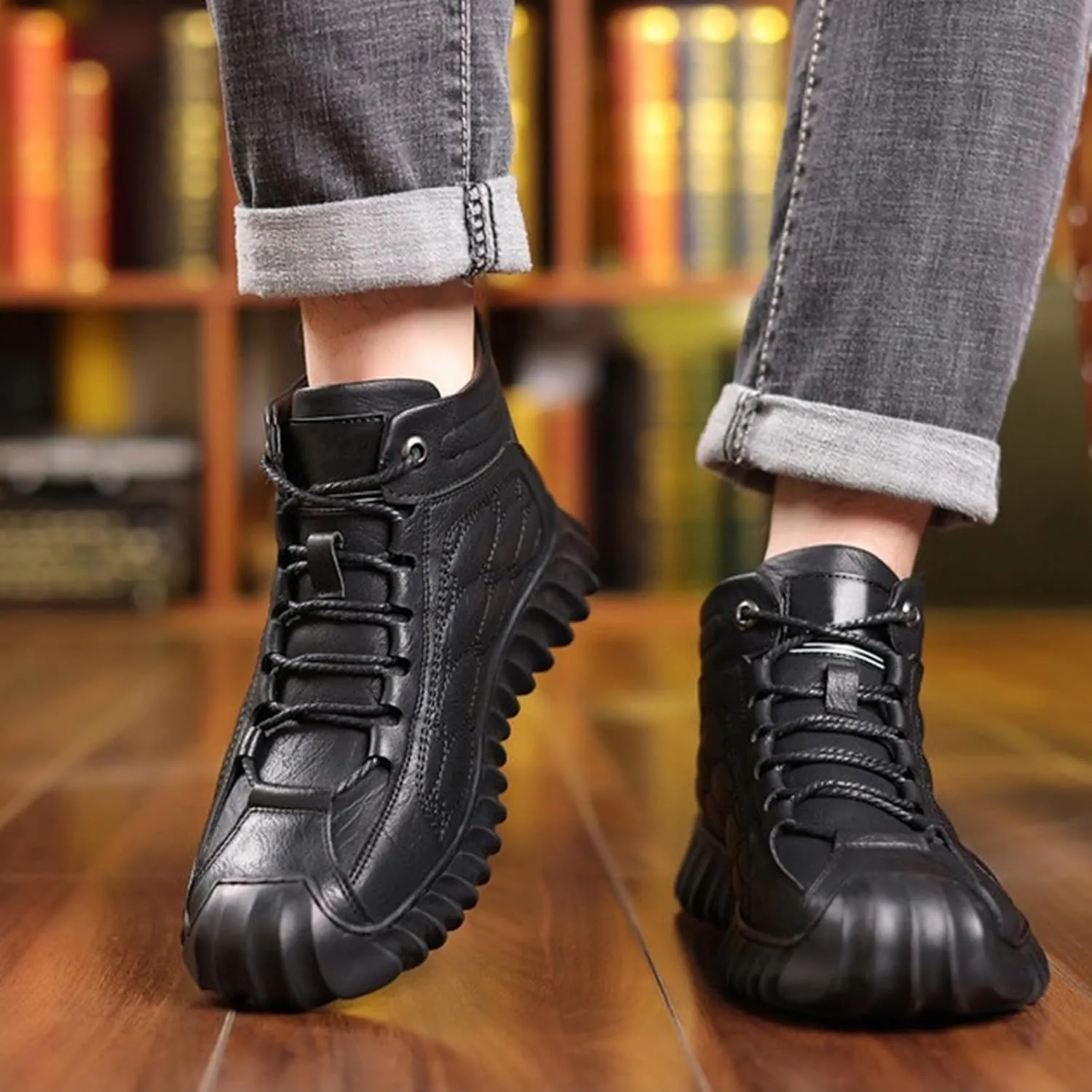 Men Work Boots with Zipper Hiking Sneakers Warm Fur Lined Workout Shoes for Women Comfortable Waterproof Outdoor Work Botas Lightweight Hike Grounded Footwear