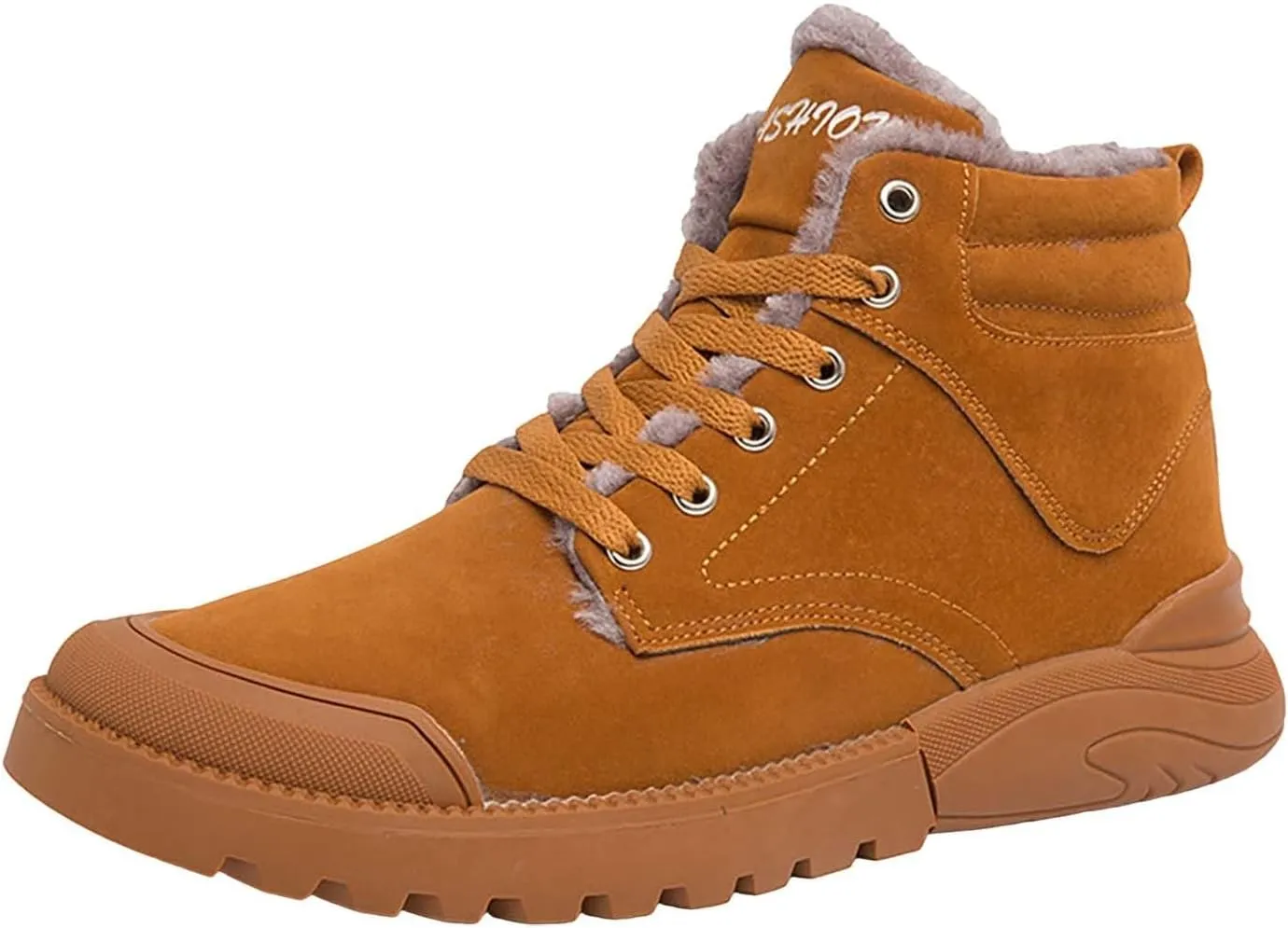 Men Work Boots with Zipper Hiking Sneakers with Warm Fur Lining Workout Shoes for Women Waterproof Waterproof Outdoor Shoes Lightweight Hike Grounded Footwear