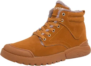 Men Work Boots with Zipper Hiking Sneakers with Warm Fur Lining Workout Shoes for Women Waterproof Waterproof Outdoor Shoes Lightweight Hike Grounded Footwear