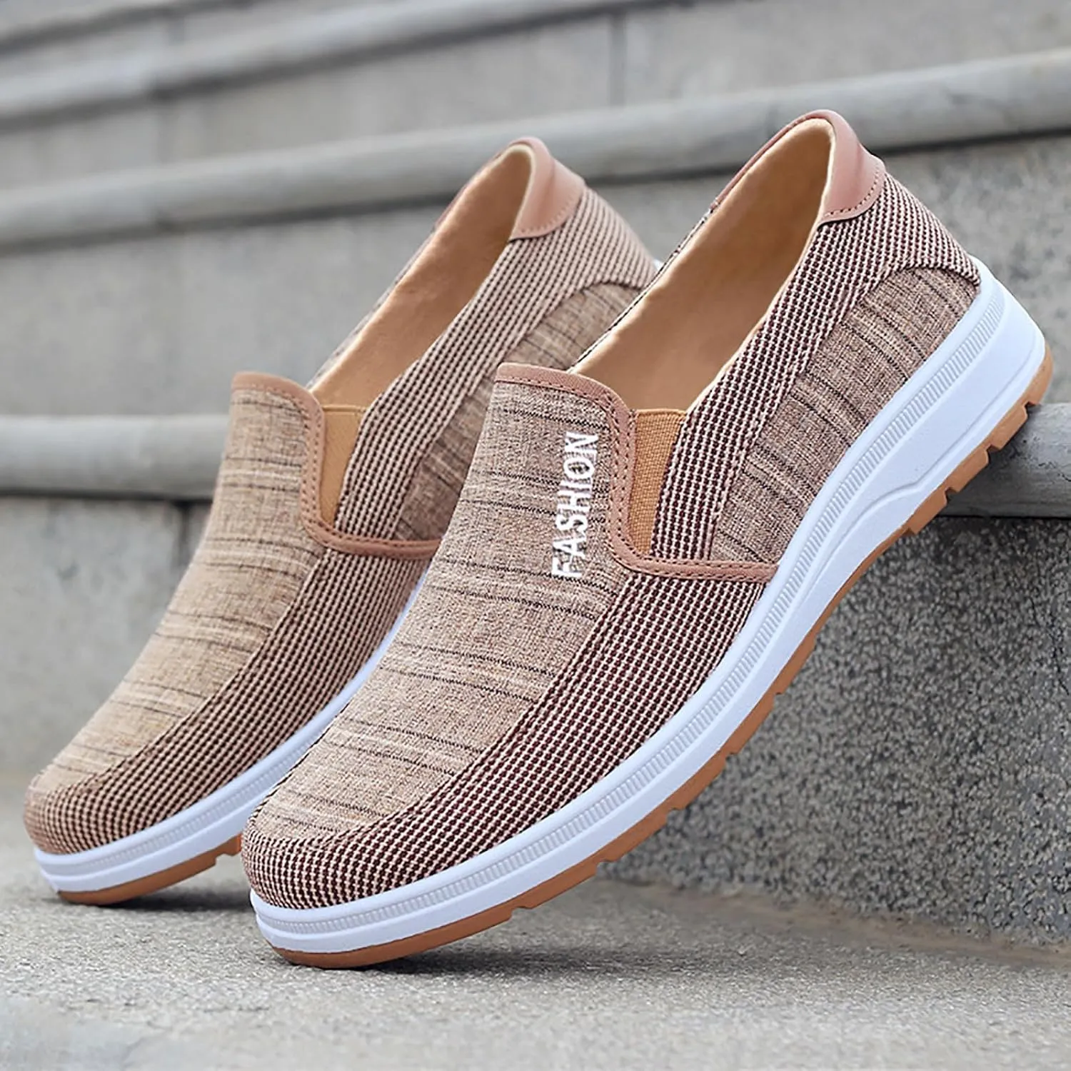 Men's Arch Support Insole Shoes Comfortable Breathable Lightweight Tennis Shoe Lightweight Elderly Slip on Shoes