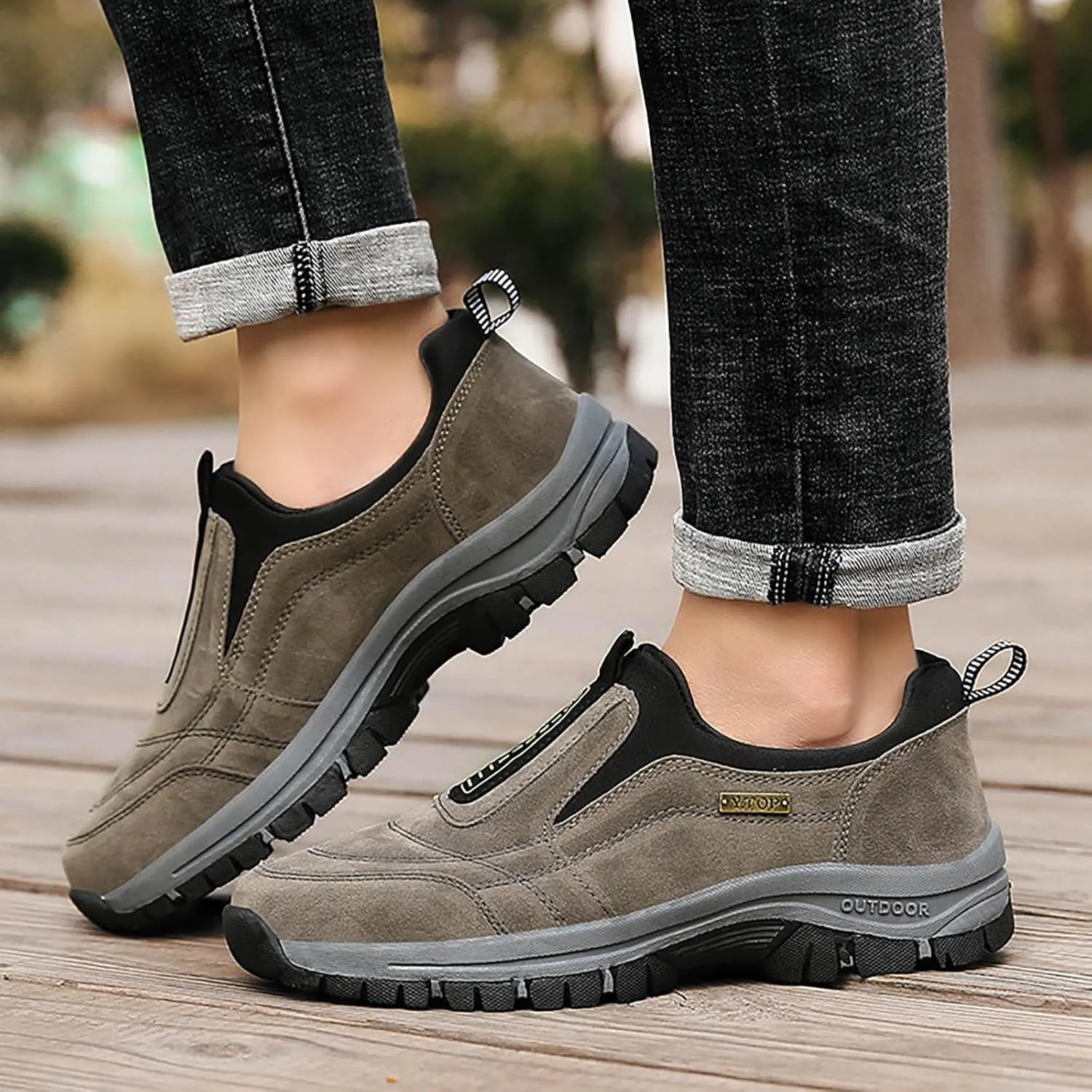Men's Arch Support Insole Shoes Lightweight Sport Gym Jogging Walking Sneaker Lightweight Elderly Slip On Shoes