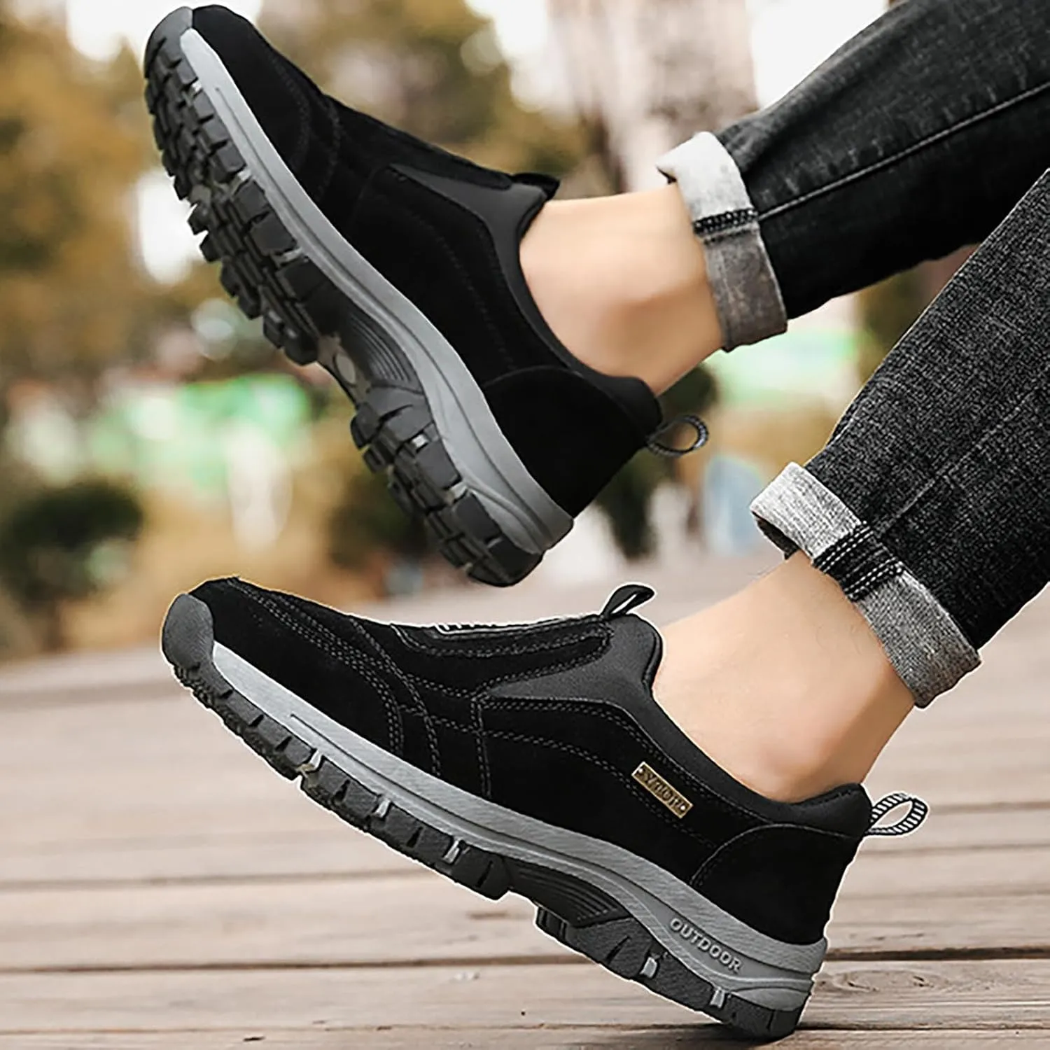 Men's Arch Support Insole Shoes Lightweight Sport Gym Jogging Walking Sneaker Lightweight Elderly Slip On Shoes