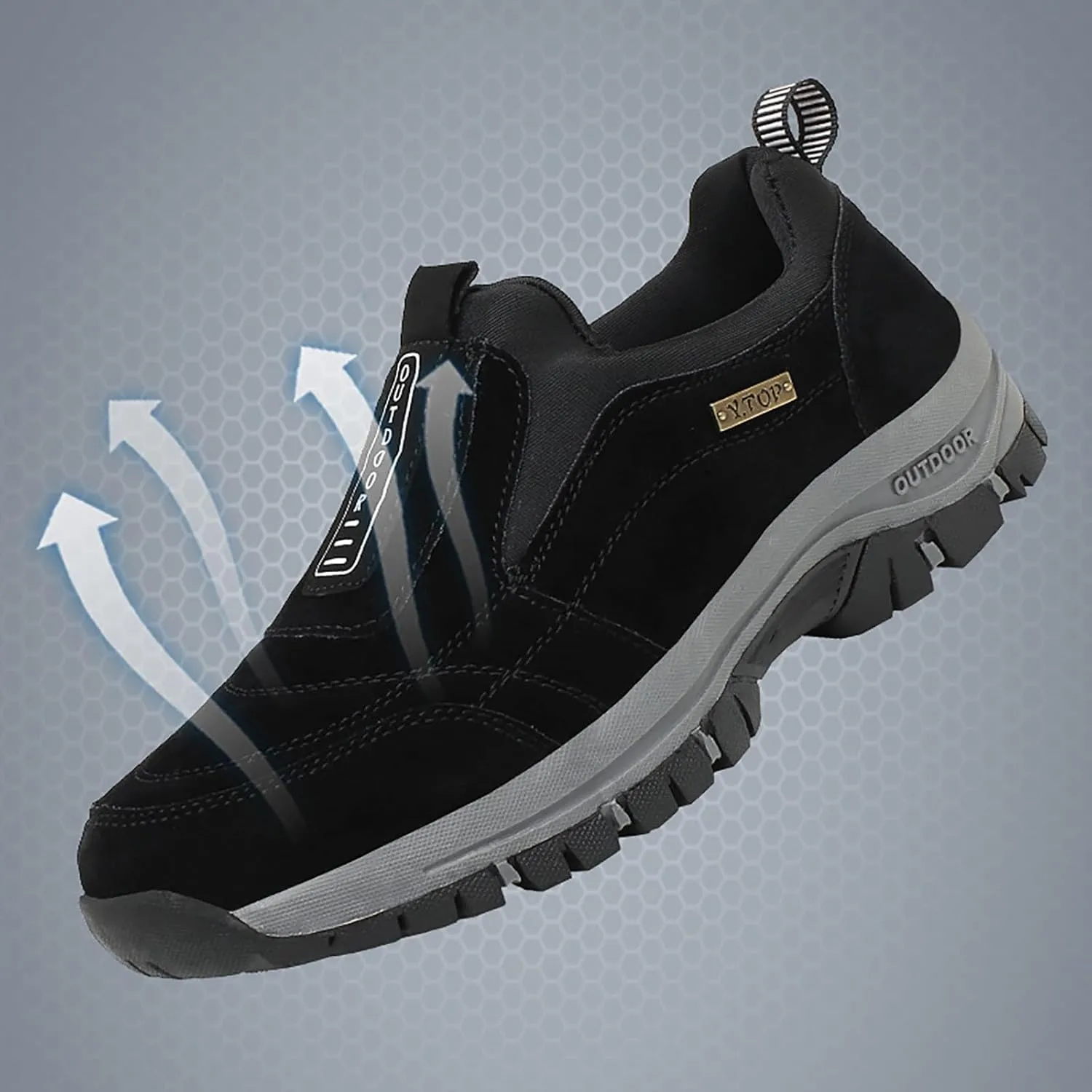Men's Arch Support Insole Shoes Lightweight Sport Gym Jogging Walking Sneaker Lightweight Elderly Slip On Shoes