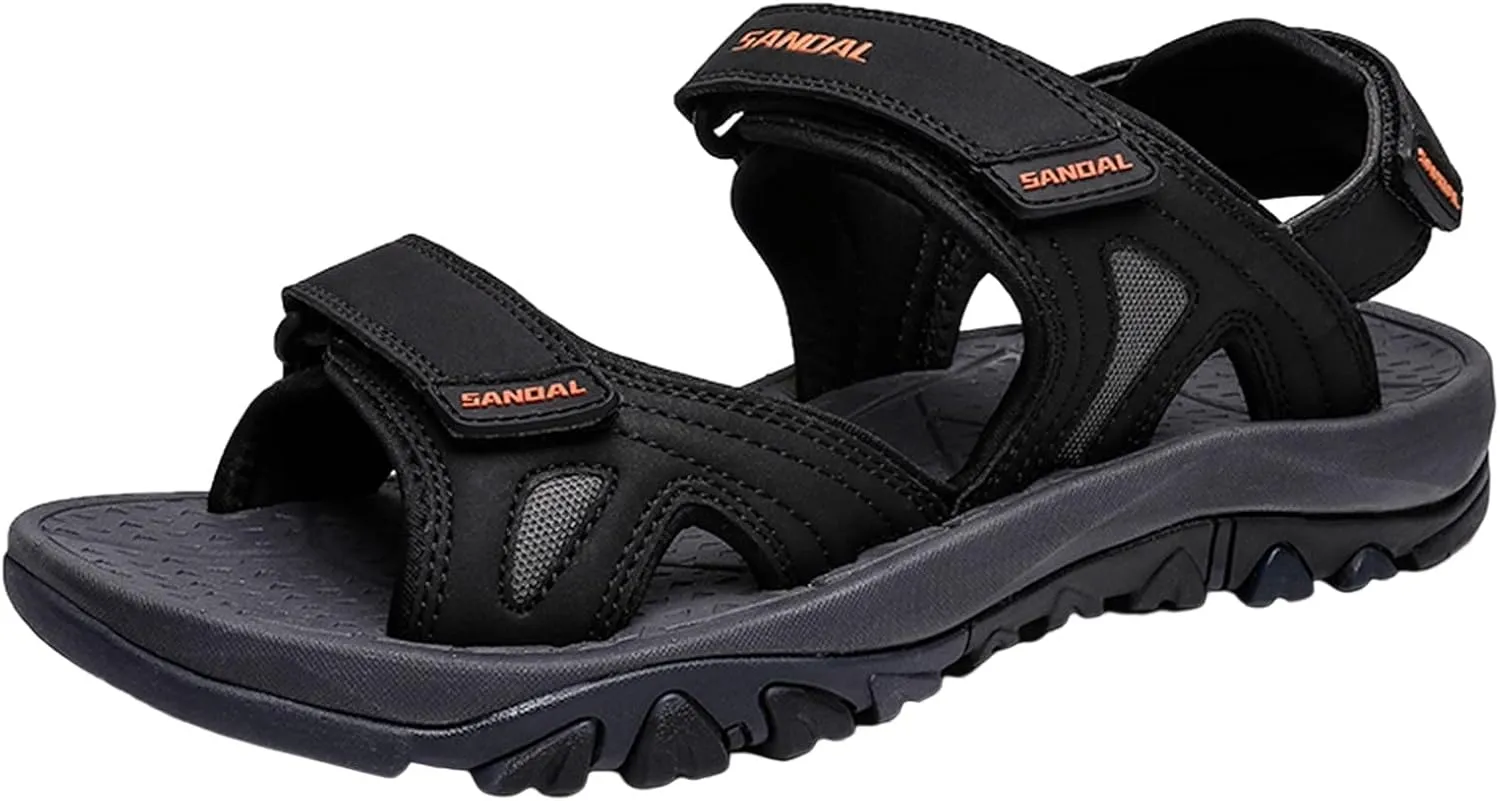 Men's Beach Sandals Summer Two Way Outdoor Sports Sandals Adjustable Strap Walking Sandals Arch Support Sandals