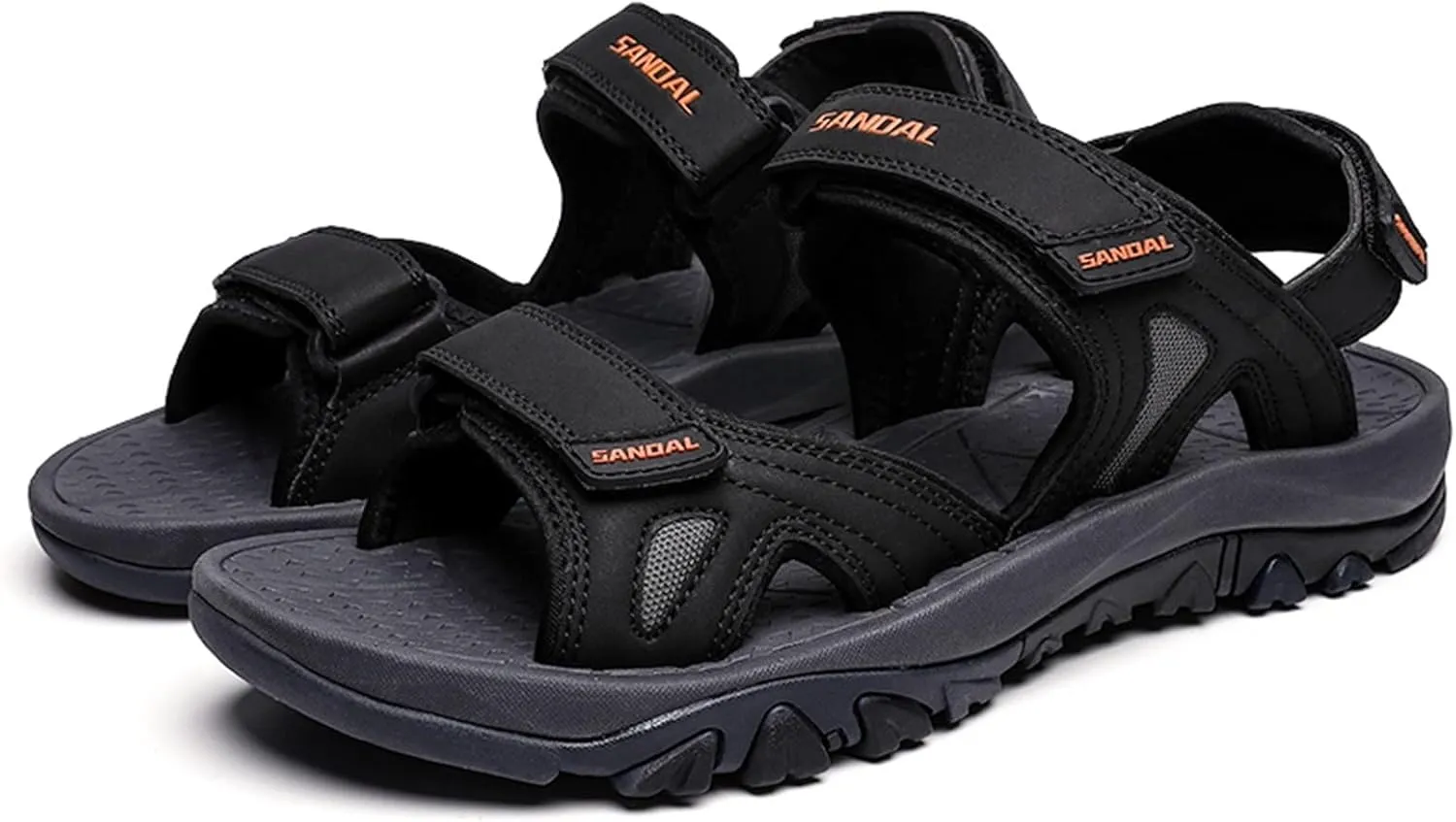 Men's Beach Sandals Summer Two Way Outdoor Sports Sandals Adjustable Strap Walking Sandals Arch Support Sandals